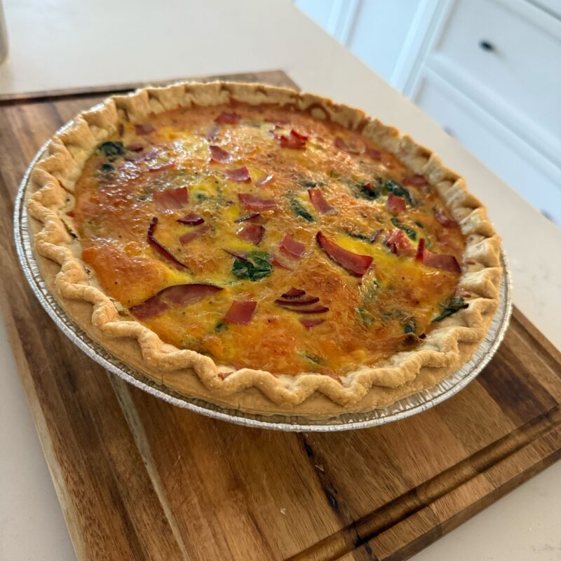 Quick Ham & Spinach Breakfast Quiche - Positively Jacked
