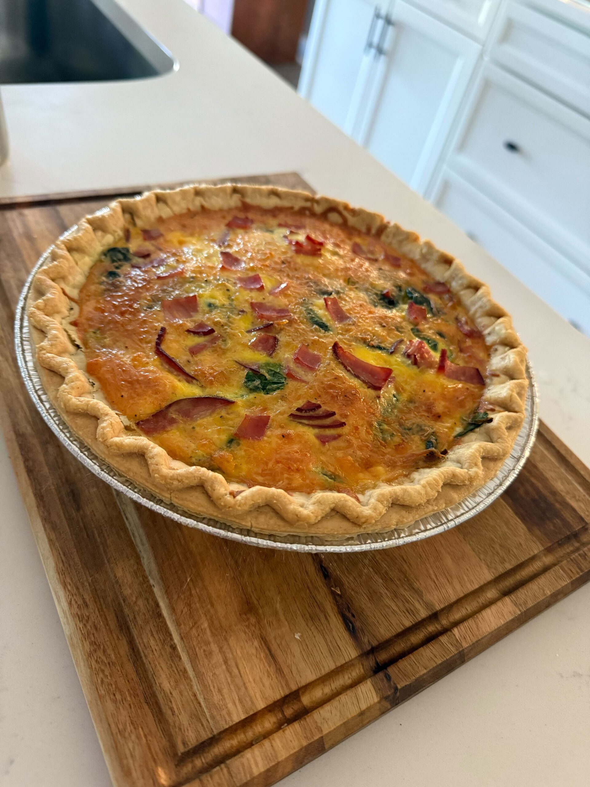 Quick Ham & Spinach Breakfast Quiche